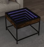 VidaXL Salontafel met Infinity LED 50x50x41 cm gerookt eikenkleurig