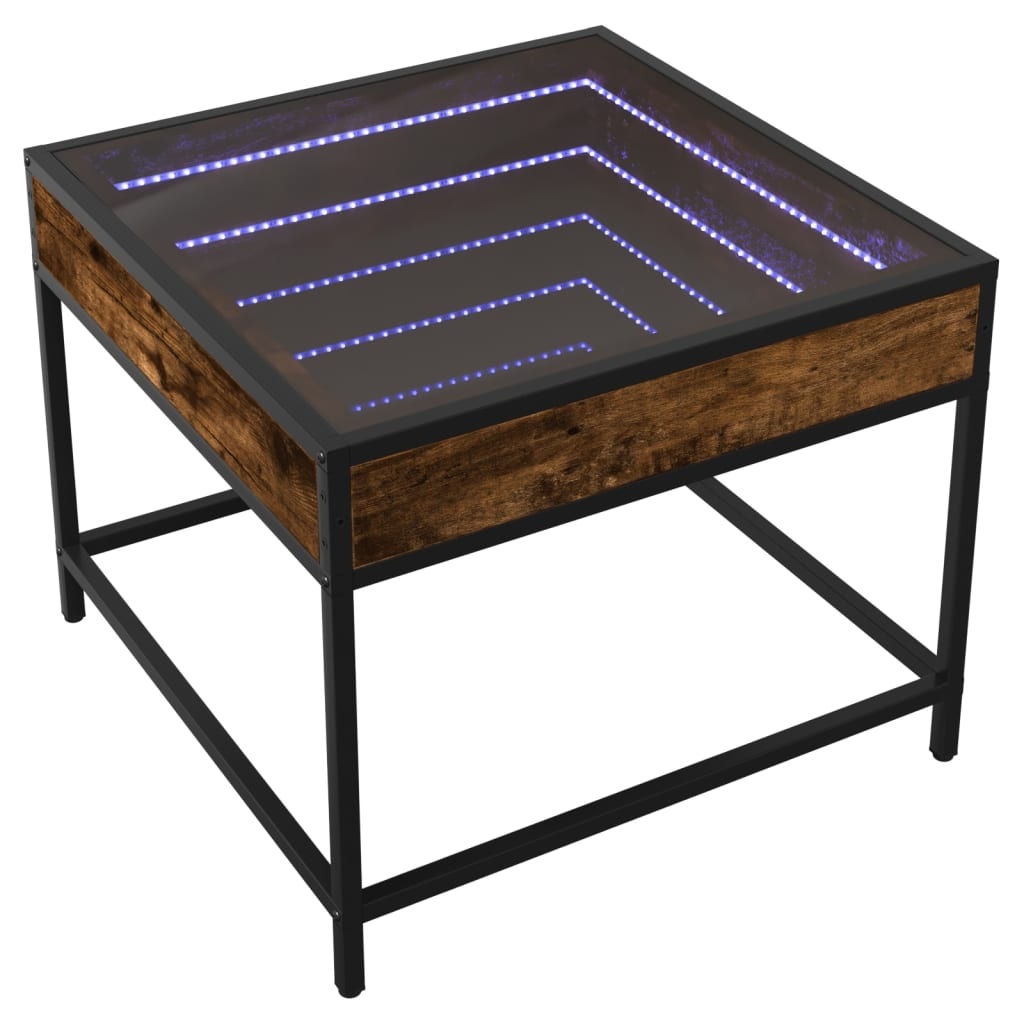 VidaXL Salontafel met Infinity LED 50x50x41 cm gerookt eikenkleurig