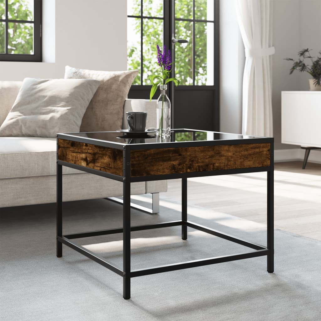 VidaXL Salontafel met Infinity LED 50x50x41 cm gerookt eikenkleurig
