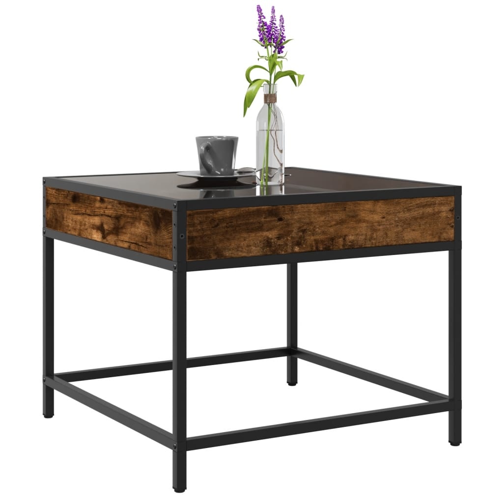 VidaXL Salontafel met Infinity LED 50x50x41 cm gerookt eikenkleurig