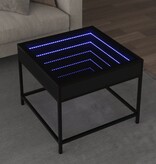 VidaXL Salontafel met Infinity LED 50x50x41 cm zwart
