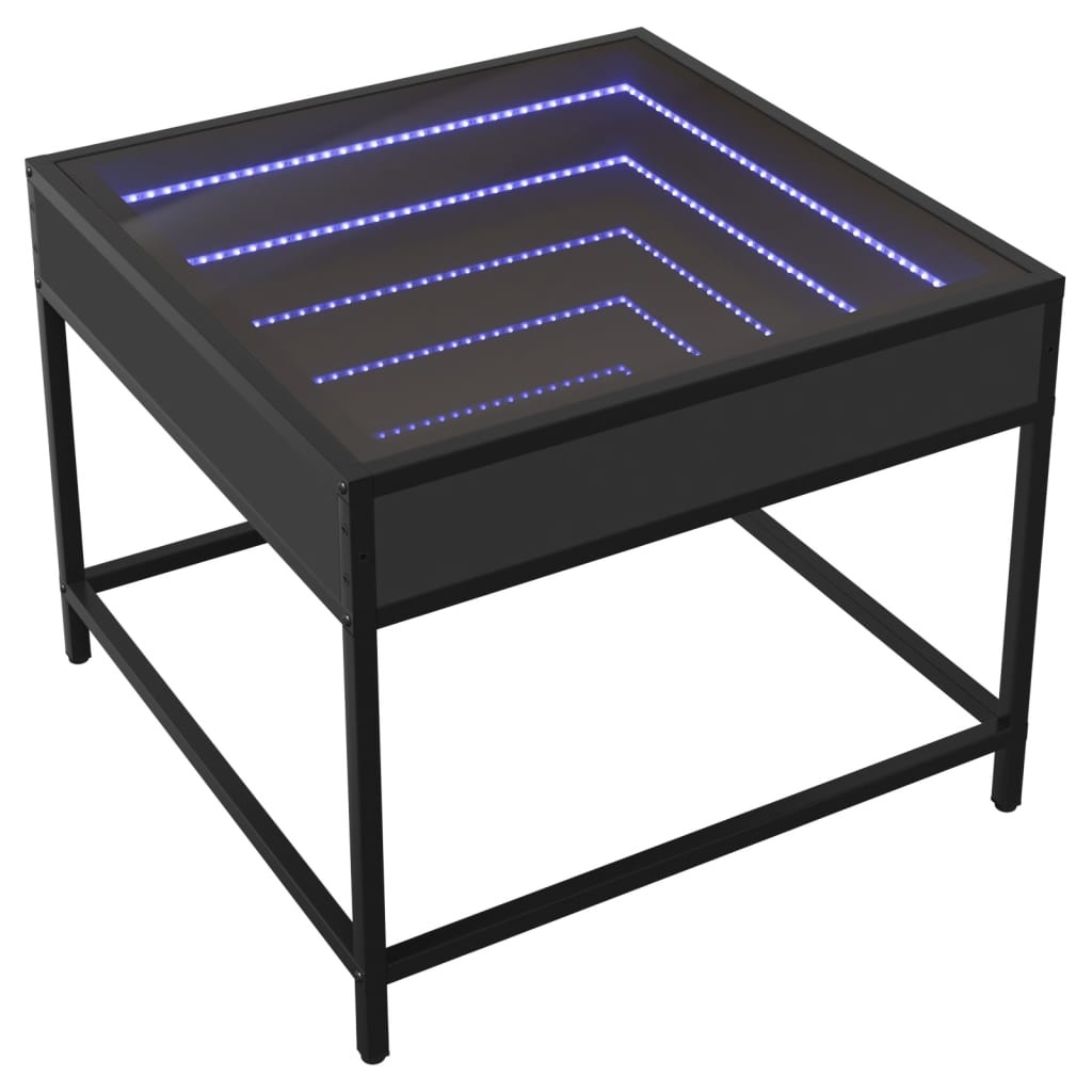 VidaXL Salontafel met Infinity LED 50x50x41 cm zwart
