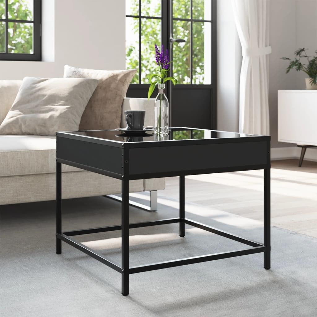 VidaXL Salontafel met Infinity LED 50x50x41 cm zwart