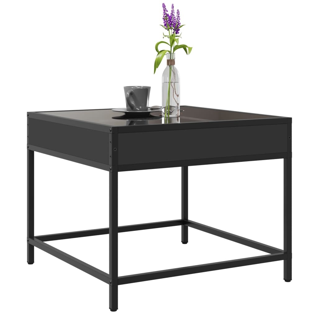 VidaXL Salontafel met Infinity LED 50x50x41 cm zwart