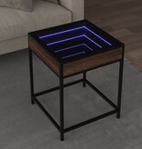 VidaXL Salontafel met Infinity LED 40x40x51 cm bruin eikenkleurig