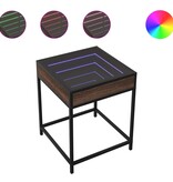 VidaXL Salontafel met Infinity LED 40x40x51 cm bruin eikenkleurig