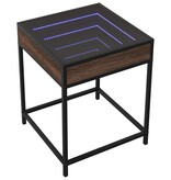 VidaXL Salontafel met Infinity LED 40x40x51 cm bruin eikenkleurig