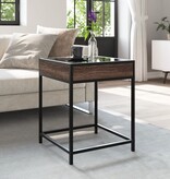 VidaXL Salontafel met Infinity LED 40x40x51 cm bruin eikenkleurig
