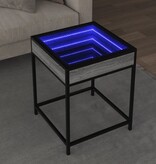 VidaXL Salontafel met Infinity LED 40x40x51 cm grijs sonoma eikenkleur