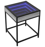 VidaXL Salontafel met Infinity LED 40x40x51 cm grijs sonoma eikenkleur