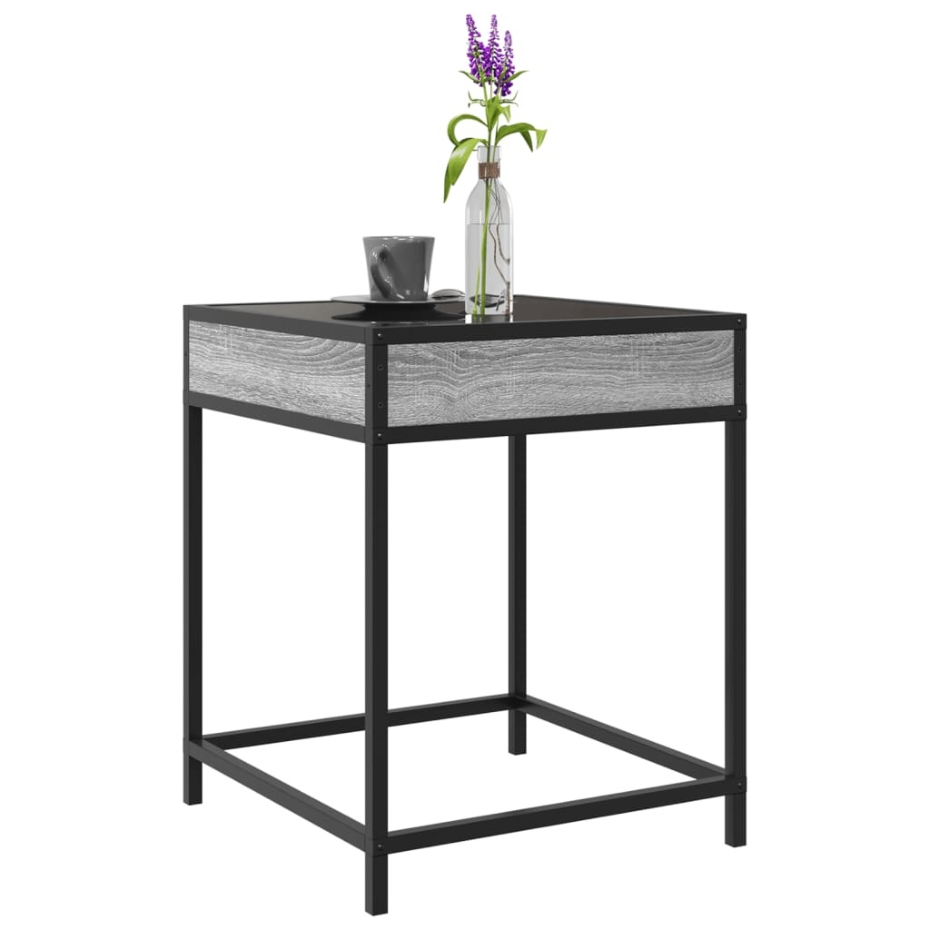 VidaXL Salontafel met Infinity LED 40x40x51 cm grijs sonoma eikenkleur