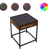 VidaXL Salontafel met Infinity LED 40x40x51 cm gerookt eikenkleurig