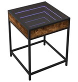 VidaXL Salontafel met Infinity LED 40x40x51 cm gerookt eikenkleurig