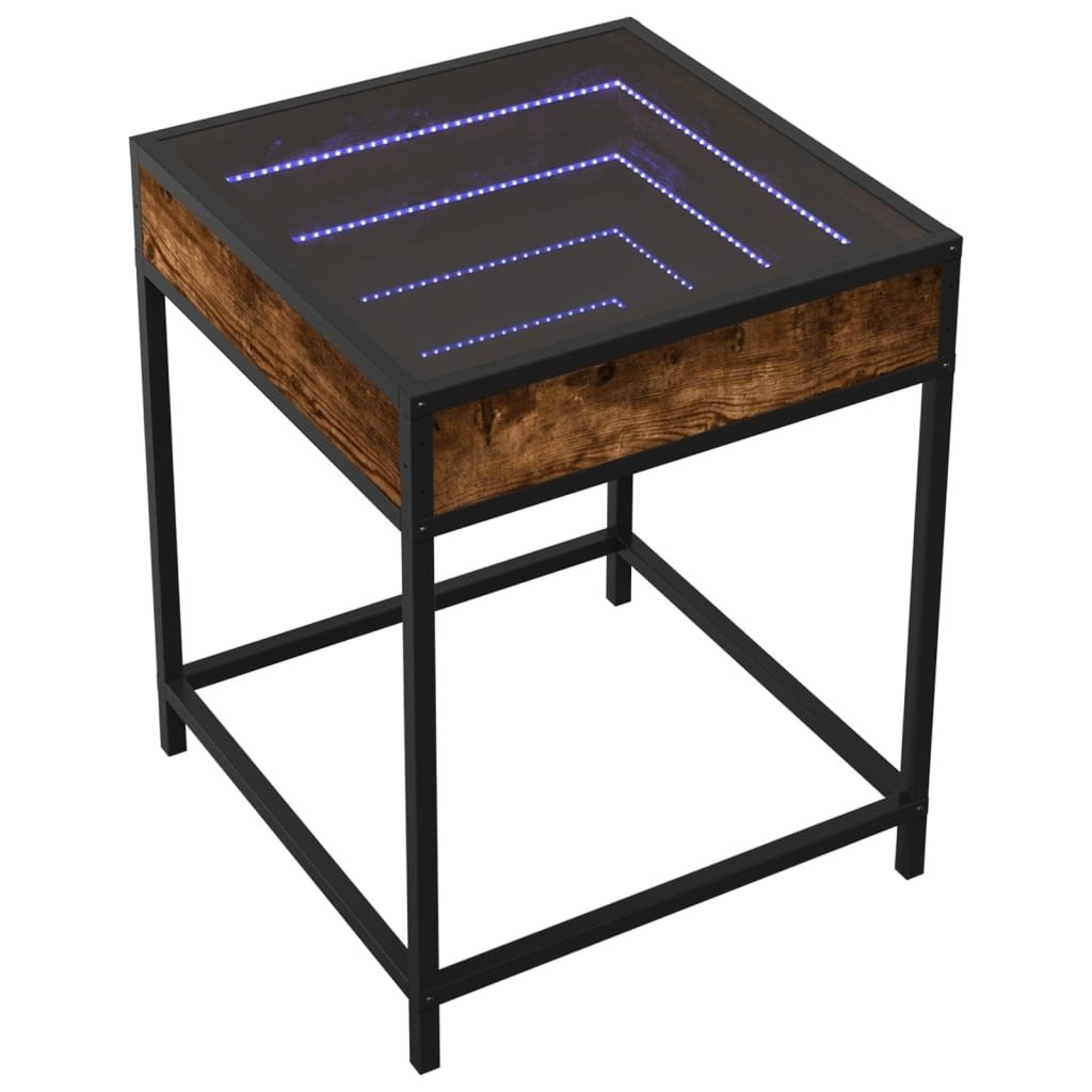 VidaXL Salontafel met Infinity LED 40x40x51 cm gerookt eikenkleurig