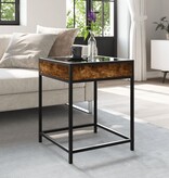 VidaXL Salontafel met Infinity LED 40x40x51 cm gerookt eikenkleurig