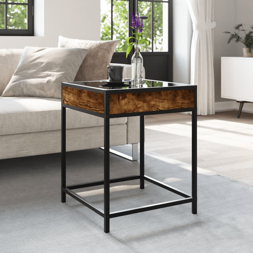 VidaXL Salontafel met Infinity LED 40x40x51 cm gerookt eikenkleurig
