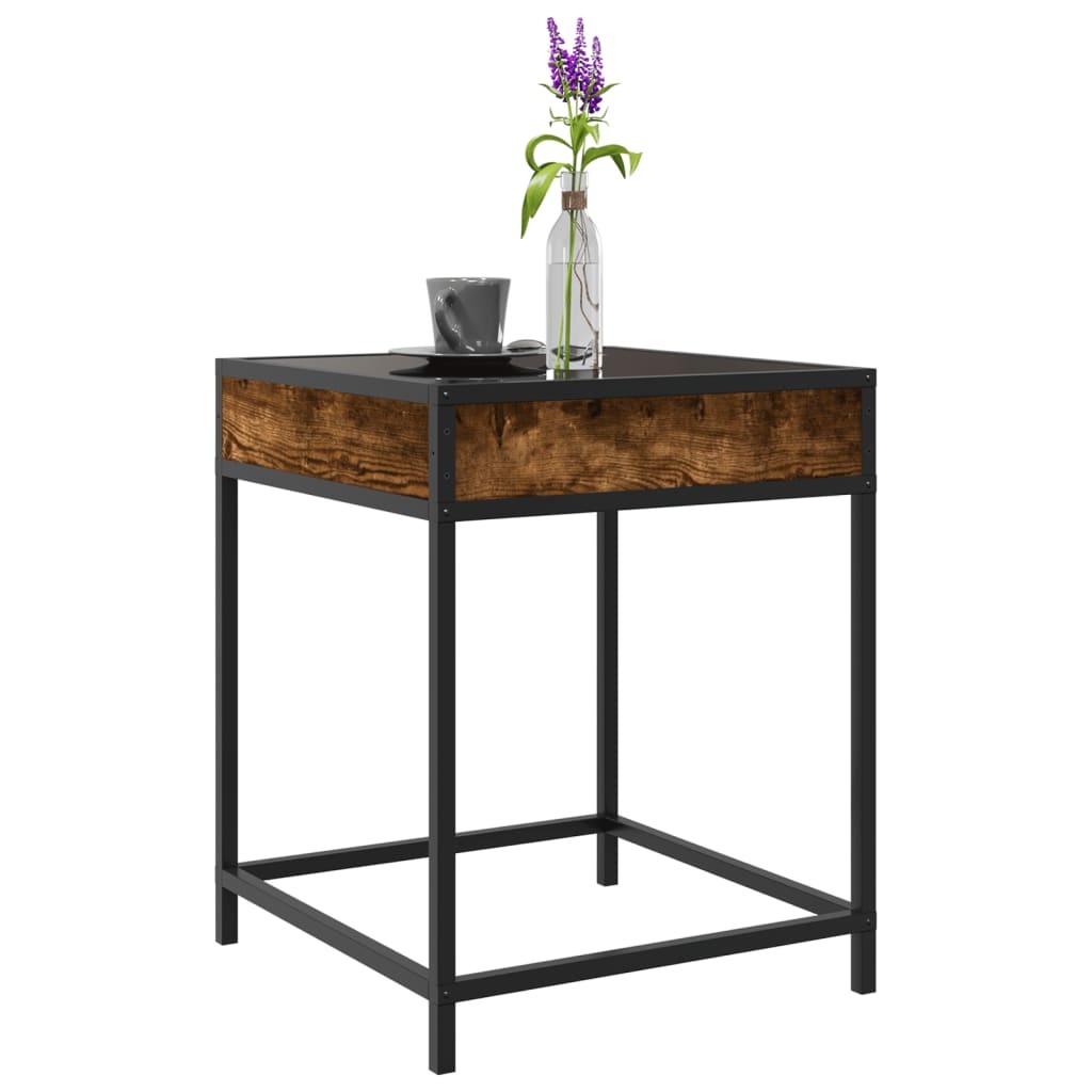 VidaXL Salontafel met Infinity LED 40x40x51 cm gerookt eikenkleurig