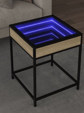 VidaXL Salontafel met Infinity LED 40x40x51 cm sonoma eikenkleurig