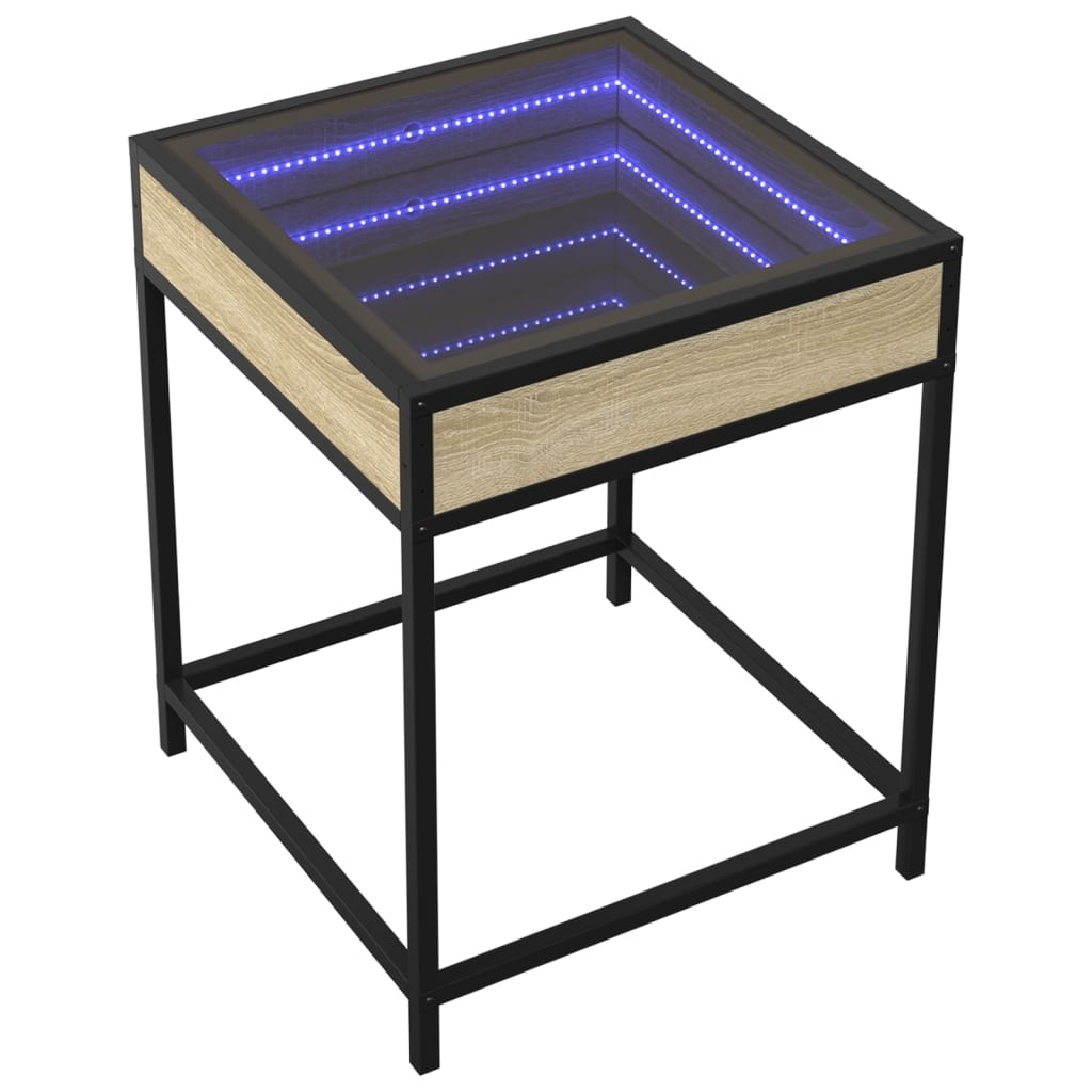 VidaXL Salontafel met Infinity LED 40x40x51 cm sonoma eikenkleurig