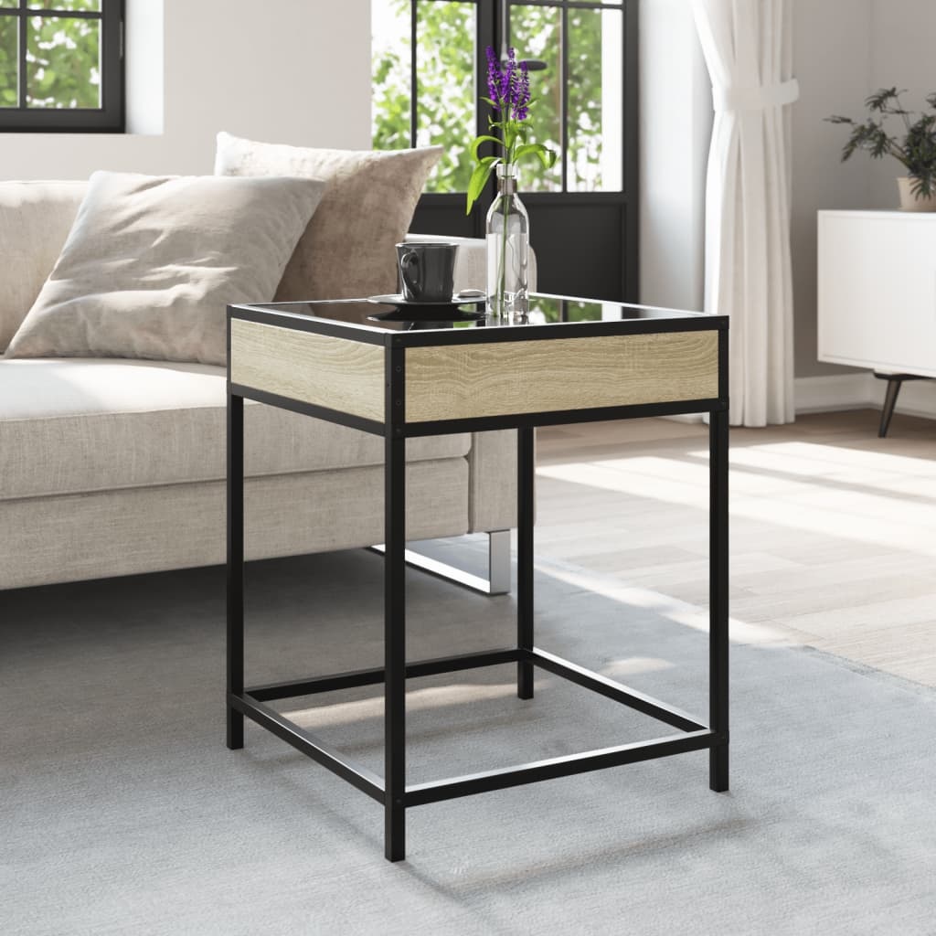 VidaXL Salontafel met Infinity LED 40x40x51 cm sonoma eikenkleurig