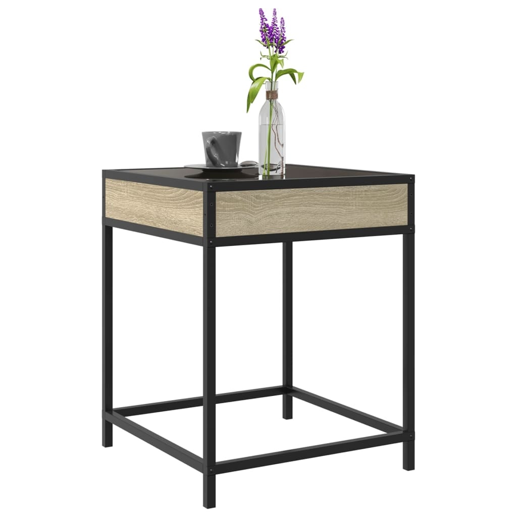 VidaXL Salontafel met Infinity LED 40x40x51 cm sonoma eikenkleurig