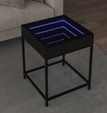 VidaXL Salontafel met Infinity LED 40x40x51 cm zwart
