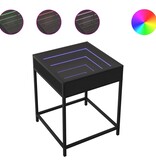 VidaXL Salontafel met Infinity LED 40x40x51 cm zwart