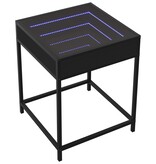 VidaXL Salontafel met Infinity LED 40x40x51 cm zwart