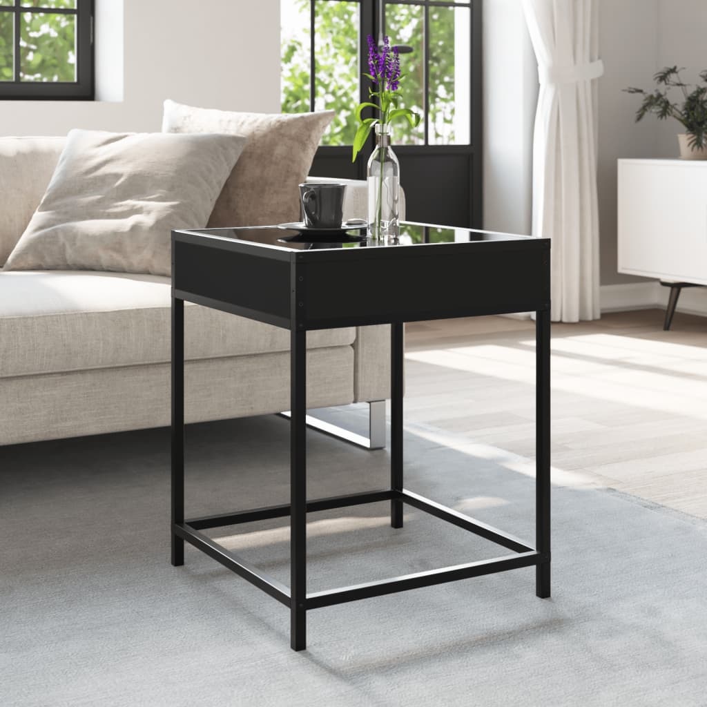 VidaXL Salontafel met Infinity LED 40x40x51 cm zwart