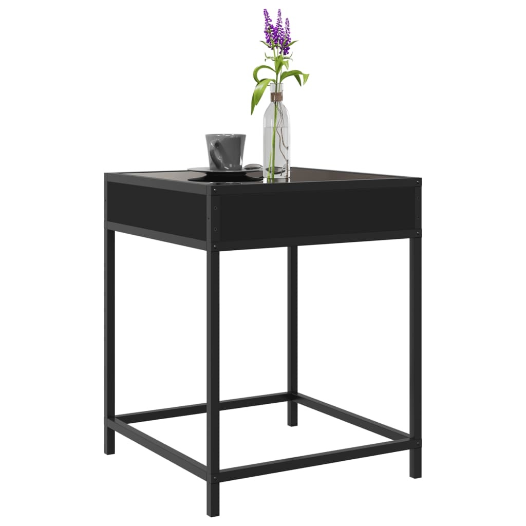 VidaXL Salontafel met Infinity LED 40x40x51 cm zwart