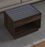 VidaXL Salontafel met Infinity LED 70x50x50 cm bruin eikenkleurig