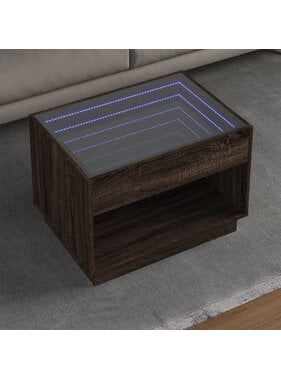 VidaXL Salontafel met Infinity LED 70x50x50 cm bruin eikenkleurig