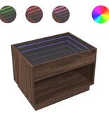 VidaXL Salontafel met Infinity LED 70x50x50 cm bruin eikenkleurig