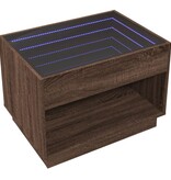 VidaXL Salontafel met Infinity LED 70x50x50 cm bruin eikenkleurig