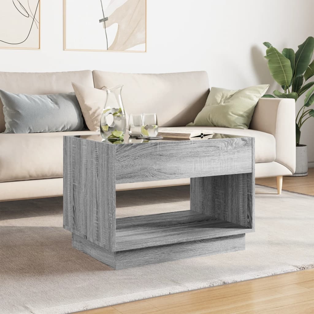 VidaXL Salontafel met Infinity LED 70x50x50 cm grijs sonoma eikenkleur