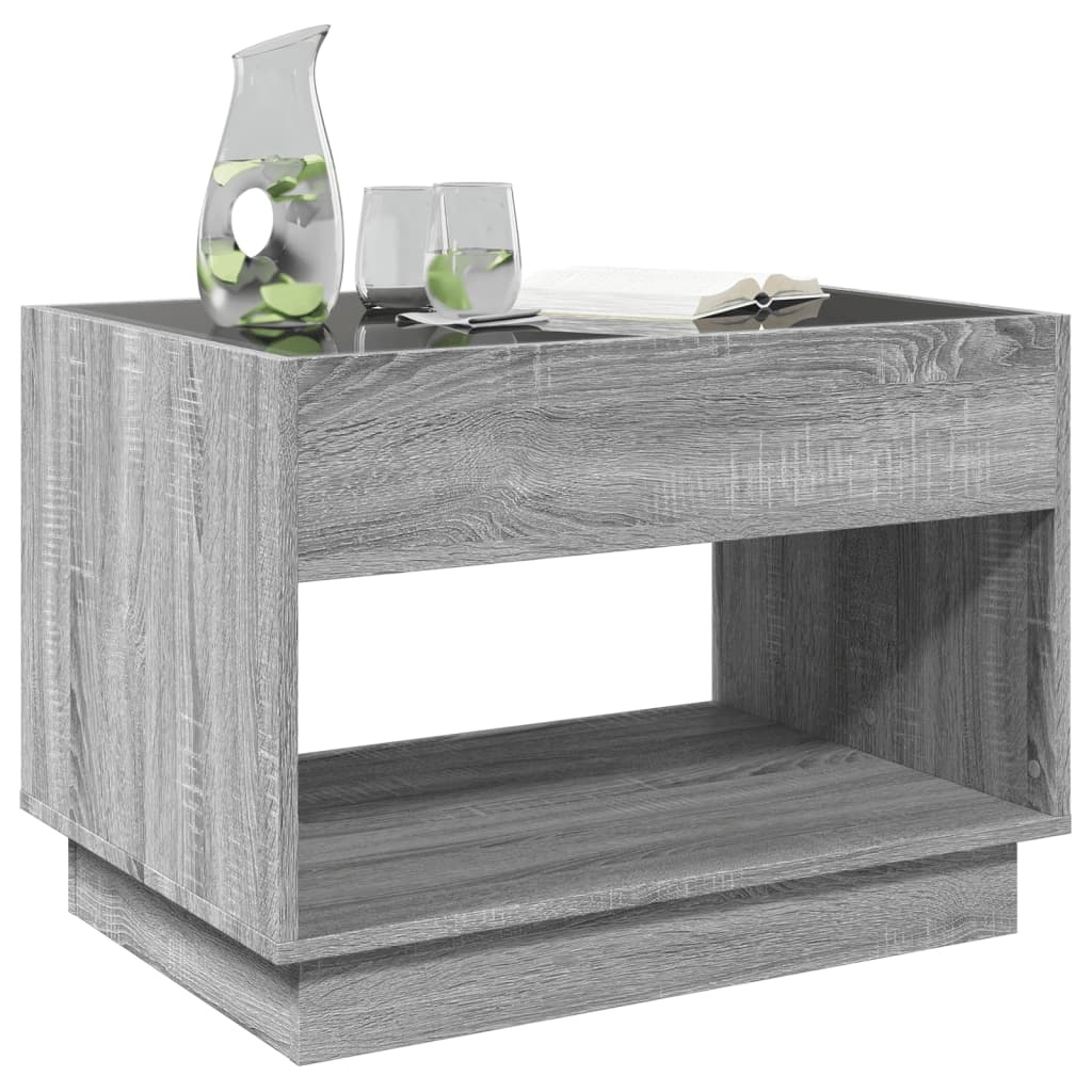 VidaXL Salontafel met Infinity LED 70x50x50 cm grijs sonoma eikenkleur