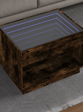 VidaXL Salontafel met Infinity LED 70x50x50 cm gerookt eikenkleurig