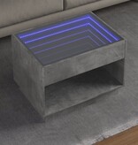 VidaXL Salontafel met Infinity LED 70x50x50 cm betongrijs