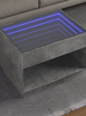 VidaXL Salontafel met Infinity LED 70x50x50 cm betongrijs