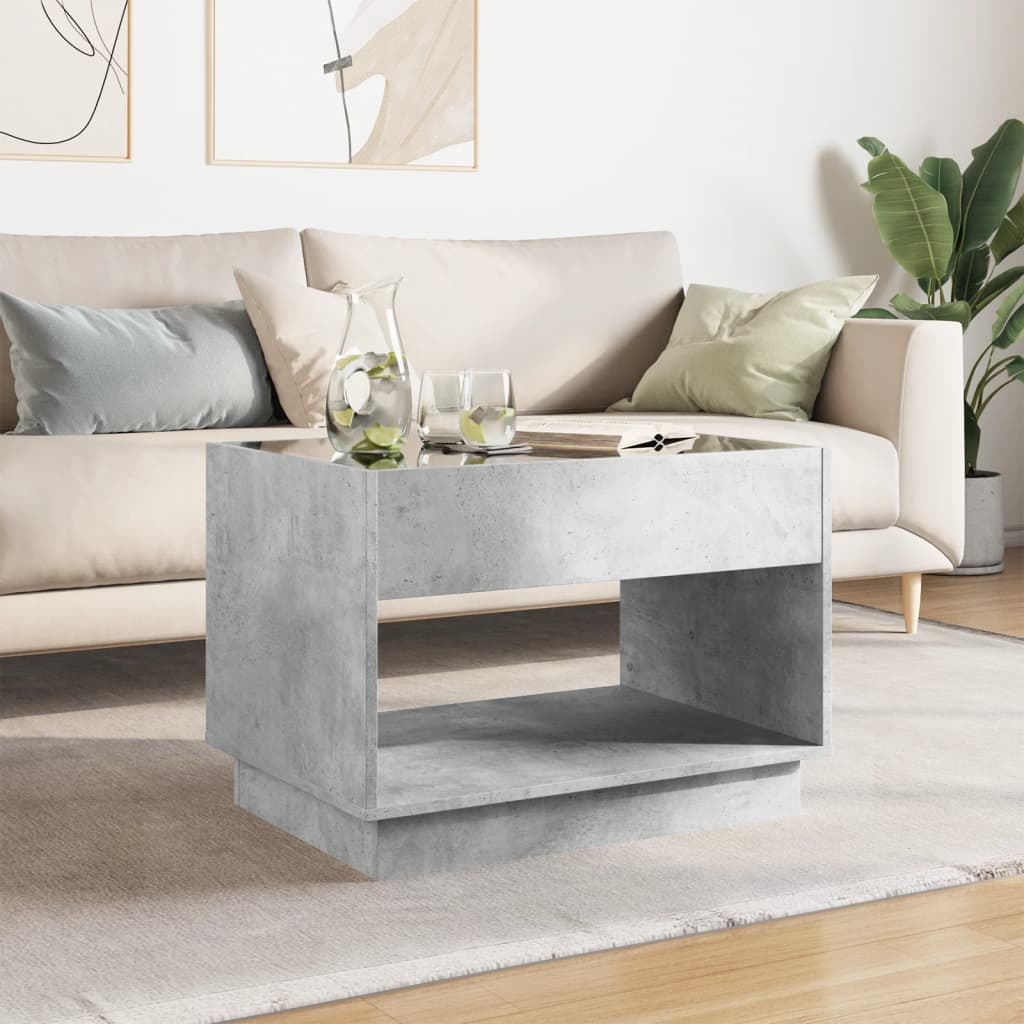 VidaXL Salontafel met Infinity LED 70x50x50 cm betongrijs