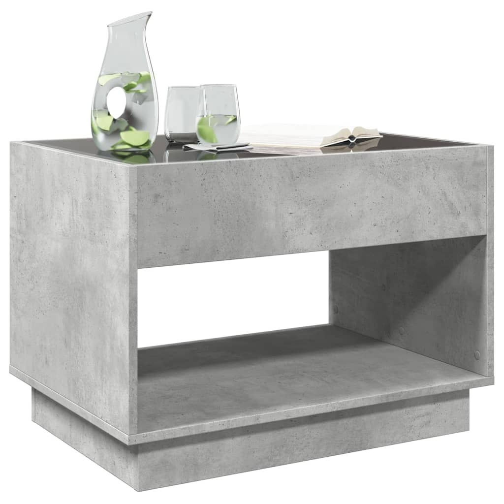 VidaXL Salontafel met Infinity LED 70x50x50 cm betongrijs