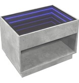 VidaXL Salontafel met Infinity LED 70x50x50 cm betongrijs