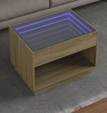 VidaXL Salontafel met Infinity LED 70x50x50 cm sonoma eikenkleurig