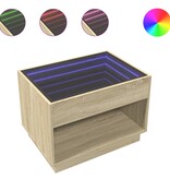 VidaXL Salontafel met Infinity LED 70x50x50 cm sonoma eikenkleurig