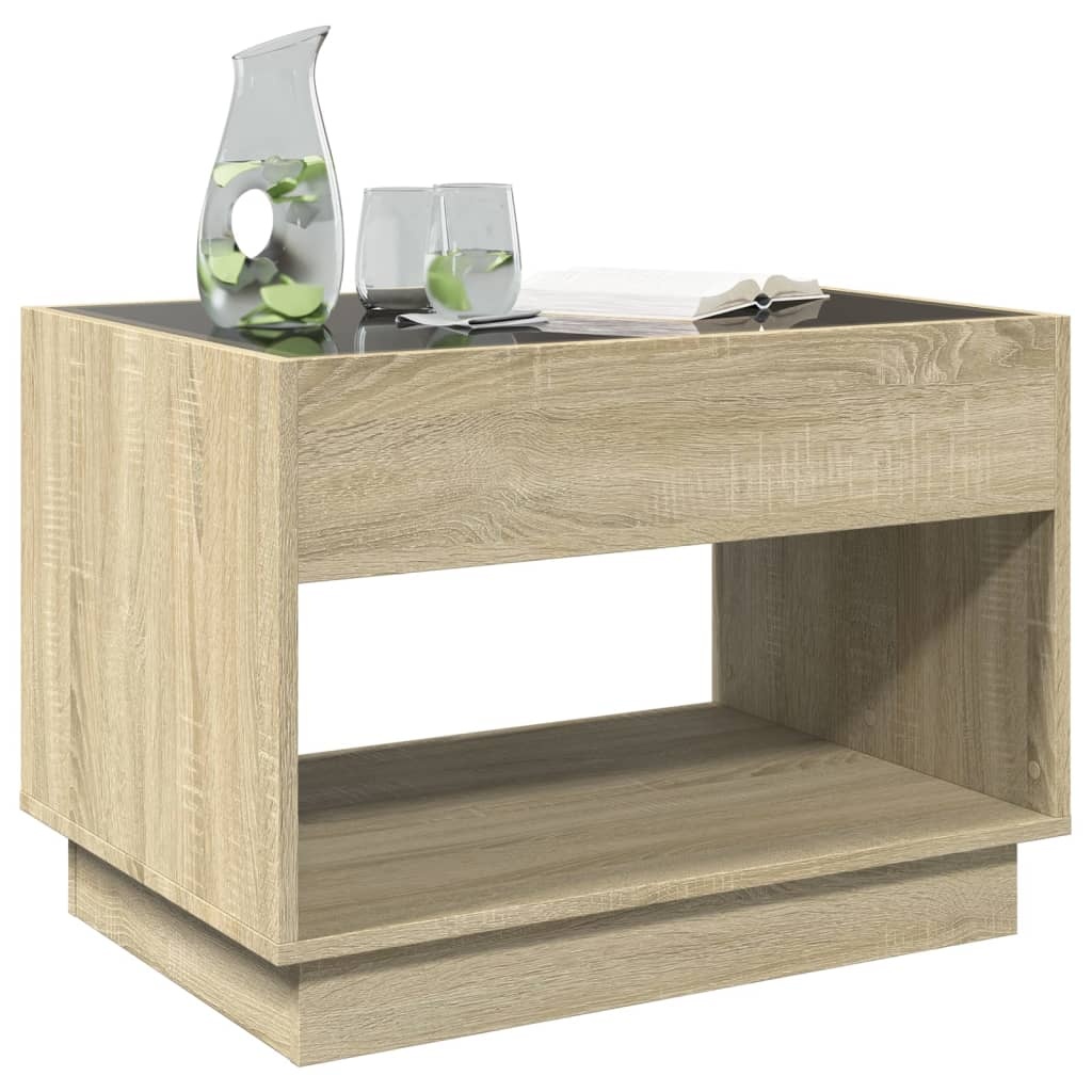 VidaXL Salontafel met Infinity LED 70x50x50 cm sonoma eikenkleurig