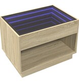 VidaXL Salontafel met Infinity LED 70x50x50 cm sonoma eikenkleurig
