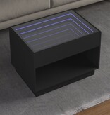 VidaXL Salontafel met Infinity LED 70x50x50 cm zwart
