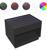 VidaXL Salontafel met Infinity LED 70x50x50 cm zwart