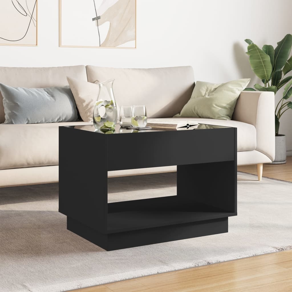 VidaXL Salontafel met Infinity LED 70x50x50 cm zwart