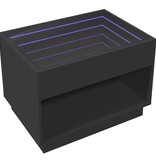 VidaXL Salontafel met Infinity LED 70x50x50 cm zwart